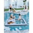 thumbnail image 4 of 10FT Inflatable Floating Dock with Mesh Pool, Non-Slip PVC Water Platform, 1600LBS Capacity, 4 of 6