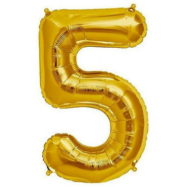 Number 5 Balloon, 32.5", Gold
