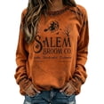 thumbnail image 5 of Halloween Salem Witch Broom Sweatshirt for Women Halloween Witch Spooky Season Sweatshirt Crew Neck Hocus Pocus Pullover Tops Orange XXXL, 5 of 5