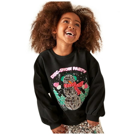 

Christmas Children s Hoodie European and Style Autumn New Boys and Girls Hoodie Knitted Round Neck Long Sleeve Children s Sweatshirt Ruffle Tunic Toddler Girl Belt Buckle Sequin Long Sleeve Girl