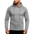 thumbnail image 2 of MaFYtyTPR Men's Athletic Hoodie Pullover Ruched Long Sleeve Slim Fit Sweatshirt with Kangaroo Pocket Casual Gym Top for Fall Winter Wear A-Gray XXXL, 2 of 6