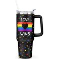thumbnail image 6 of Pride Cup Gifts for Women Men, Rainbow Love Wins Stainless Steel Insulated 40 Oz Tumblers with Handle and Straw, LGBT Pride Month Water Bottle Mug (1 PC), 6 of 7
