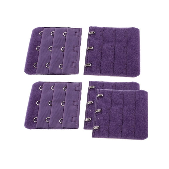 INSPIRE CHIC Women 3 Rows 3 Hooks Extension Bra Strap Extender Eggplant Color 5 Pcs