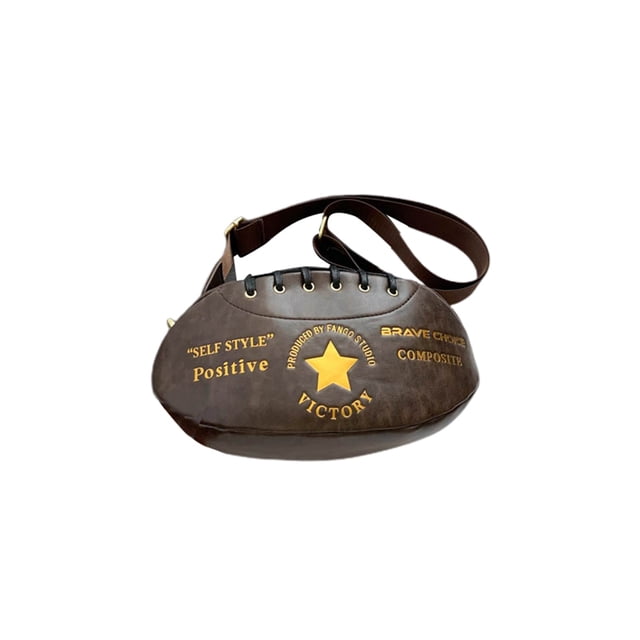 Diconna Sac Bandoulière pour Femmes avec Bandoulière Réglable Sac Vintage Élégant en Forme de Rugby