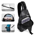 thumbnail image 4 of Full Print Chest Bag 8×15in Outer Large Bag On Both Sides Of Mesh Bag Inside Pocket Design Sponge Pad Shoulder Strap Dark Gray Geometric Patterns_1 (2), 4 of 8