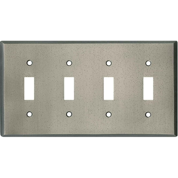 Distressed Antique Pewter 4 Toggle Light Switch Covers