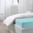 thumbnail image 5 of Twin Microfiber Fitted Bed Sheet Only, Ultra Soft and Wrinkle, Fade, Shrinkage Resistant Deep Pocket Bottom Sheet, Light Blue, 5 of 7