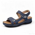 thumbnail image 4 of Rokment Women's Orthopedic Arch Support Walking Sandals Comfortable Fashion Casual Leather Open Toe Platform Wedge Dressy Summer Shoes for Ladies 2026 Blue Size 7.5, 4 of 5