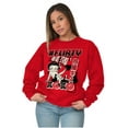 thumbnail image 3 of Kanji Betty Boop Hashtag Flirty XOXO Women Crewneck Sweatshirt Brisco Brands X, 3 of 6