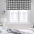 thumbnail image 3 of 2 Pack Black White Valance for Window Buffalo Plaid Kitchen Valance Rod Pocket Short Curtain Topper Decorative Window Treatment for Living Room Bedroom 42"x12", 3 of 8