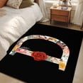 thumbnail image 4 of Black Letter D Flower Area Rugs 4x6 ft Watercolor Alphabet D Pink Beige Floral Leaf Washable Rug Non Slip Indoor Carpet Absorbent Floor Mat for Living Room Bedroom Dining Room, 4 of 9