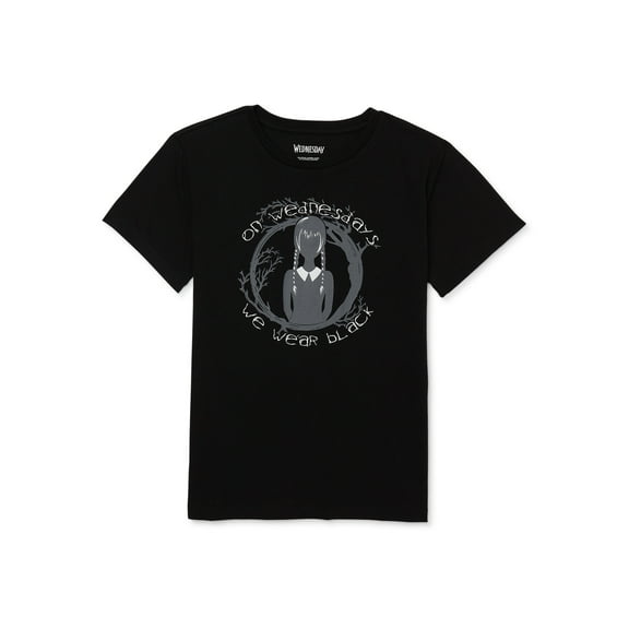 Wednesday Girls Short Sleeve Graphic T-Shirt, Sizes 4-16