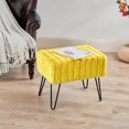 thumbnail image 1 of HOME SOFT THINGS OTOMAN/TABURETE SUPER SUAVE DE PIEL SINTÉTICA. OTOMAN TAPIZADO PARA REPOSAPIÉS CON PATAS DE METAL NEGRO Y ASIENTO ACOLCHADO. 48X33X43CM, LIMÓN CURRY, 1 of 6