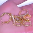 thumbnail image 5 of Gold Plated Hoop Earrings Set for Women,Small Hoop Earrings 4 Set with Silver Post, 5 of 10