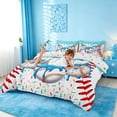 thumbnail image 3 of meiyoeat Watercolor Baseball Cream Bedding For Kids,Ball Ice Drip Duvet Cover Full For Boys,Reversible,3 Pieces(No Comforter), 3 of 6