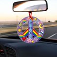 thumbnail image 5 of AatoeaX Bohemian Peace Sign Ornament: Colorful Hippie Vibes, Transparent Acrylic, Hanging Decor for Home, Bohemian Spaces, Festival & Pride Accents, 5 of 5