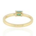 thumbnail image 3 of KIRAN FINE JEWEL Baguette Green Emerald CZ Diamond Cocktail Band Ring Yellow Gold Plated 925 Silver Wedding Gemstone Statement Jewelry Gift For Her, 3 of 5
