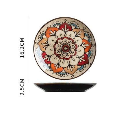 

6inch Round Serving Dishes For Food Snack Cute Ceramic Saucer Small Bread Ca Plate Tray Kitchen Tableware Vintage Home Decor