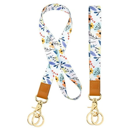 

Christmas Miniatures Garland Garland for Chandelier 100ft Korean Fresh Polyester Needle Leaf Printed Wrist Rope With Key Ring Colorful Flower Card Sleeve Lanyard