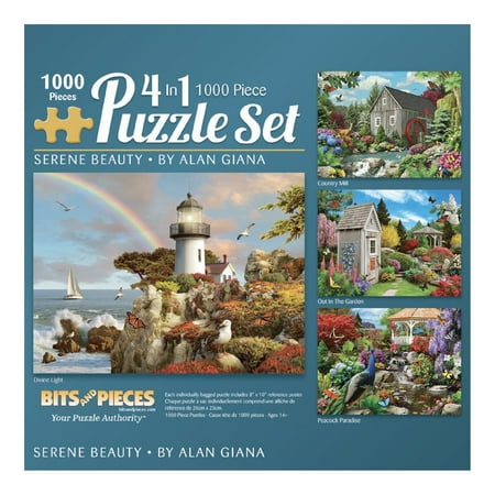 Bits and Pieces 4-In-1 Multi-Pack Serene Beauty 1000 Piece Jigsaw Puzzles by Alan Giana 20" x 27"