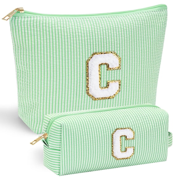 Bolsa de maquillaje YOOLIFE con inicial C - Regalo personalizado para niñas, adolescentes y mujeres - Idea de cumpleaños para edades de 7 a 16 años