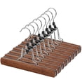 thumbnail image 1 of Perchas de madera AMKUFO para pantalones, 12 unidades, antideslizantes, de madera de nogal, 1 of 8