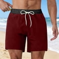 thumbnail image 2 of IWRICH Men's Swim Trunks Quick Dry Beach Shorts with Zipper Pockets and Mesh Liner Red XL, 2 of 8