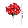 thumbnail image 3 of Beautynvta 4th of July Artificial Flowers, 11.8'' Fake Silk Daisy Flowers, 7 Branches 21 Flowers Patriotic Faux Bouquet for Independence Day Dining Table Arrangement, Red, 3 of 7