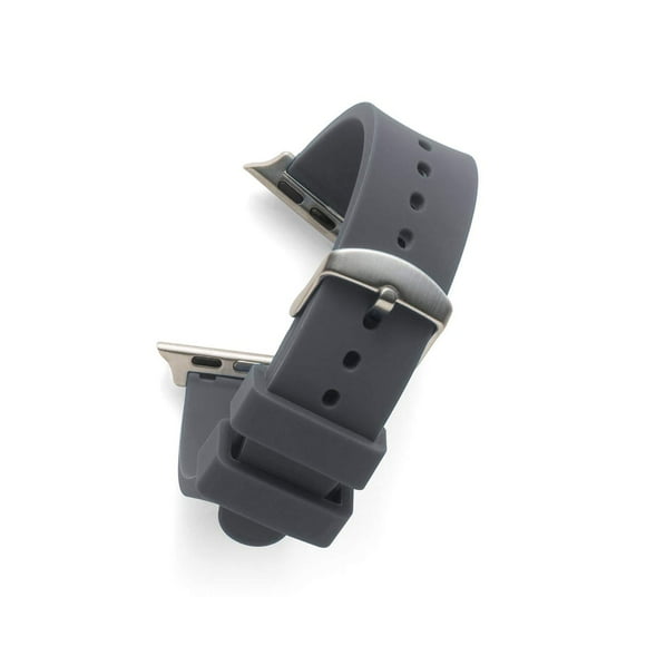 Flat Cool Grey Silicone 22MM Compatible for Use with the 42/44/45MM Apple Watch Series 1 2 3 4 5 6 7 8 9