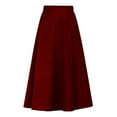 thumbnail image 3 of White Pleated Skirts For Women Winter Vintage High Elastic Waist A Line Wool Midi Skirt Lady Skirt, 3 of 5