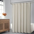 thumbnail image 2 of Haperlare Tassels Shower Curtain 72 inch Boho Rustic French Country Linen Blend Fabric Blackout Shower Curtain for Bathroom, Taupe, 2 of 8