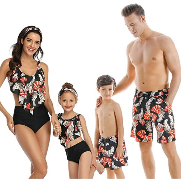 Family Matching Swimwear Set Mother Daughter Bathing Suits Father