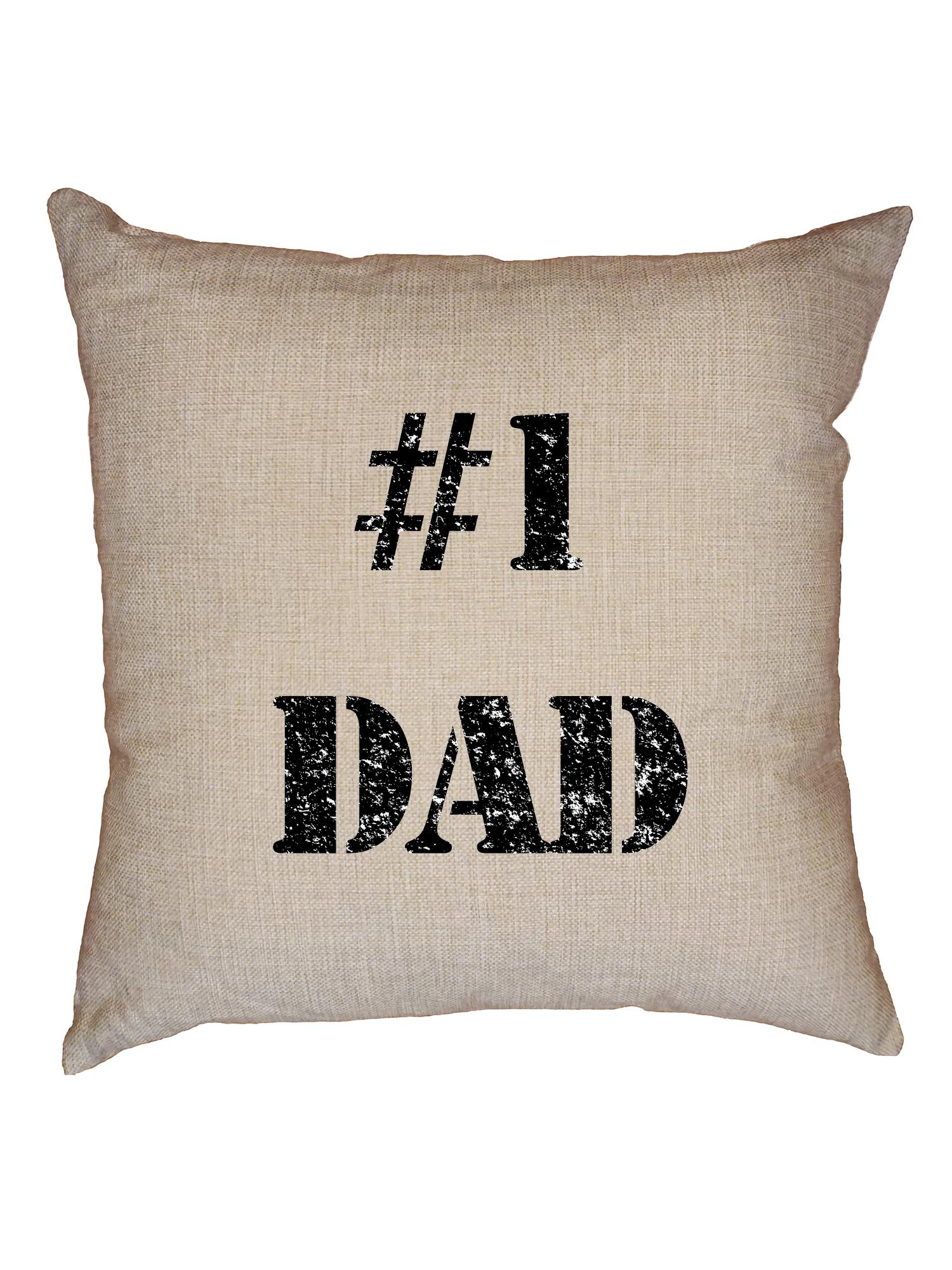 Number 1 Dad Father's Day Decorative Linen Throw Cushion Pillow Case