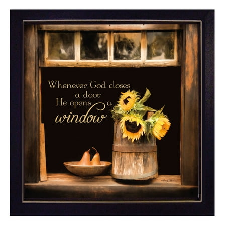 UPC: 0638845197755 | Trendy Decor 4U Farmhouse  God Opens Windows  Framed Print Wall Art by Robin-Lee Vieira – 14 x 14