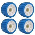thumbnail image 2 of 4 Pcs 5" X 3" Wobble Roller, Boat Trailer Roller, PVC Ribbed Wobble Roller Kit, Mounting Hole Diameter 1-1/8", High Temp Resistant Poly Ribbed Wobble Roller for Boats Trailers, 2 of 7