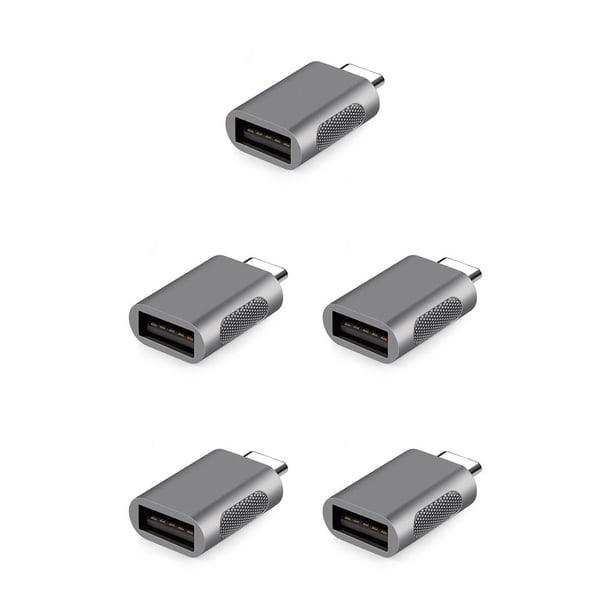 Methold Adaptador tipo C a USB 3.0 a Convertidor de alta eficiencia multifuncional resistente al desgaste para teléfono PC Gris Gris 5piezas