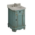 thumbnail image 2 of Benton Collection 24" Distressed Blue Bathroom Vanity with White Marble Top, 2 of 5