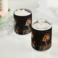 thumbnail image 2 of Yayeee 2 Pack Qtip Holder Bathroom Cotton Swab Canister with Lid Clear Dispenser Set, Skeleton with Flowers Pattern, 2 of 6
