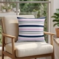 thumbnail image 4 of 26x26 Pillow Covers Set of 2, Pink Grey Striped Square Throw Pillow Covers for Couch/Sofa/Living Room, Farmhouse Stripes Modern Abstract Art Decorative Soft Pillowcases for Couch Throw Pillows, 4 of 9