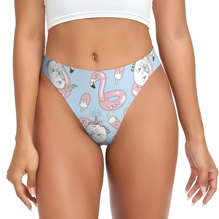 Sigee Summer Cute Unicorns for Women s G-String Panty  Low Rise  Soft Lace Perfect for Everyday Wear or Special Occasions-X-Small