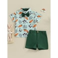 thumbnail image 3 of Musuos Toddler Boys Easter Outfits 6 12 18 24M 3 4T Carrot Rabbit Print Bowtie Short Sleeve Lapel Shirts and Button Pocket Shorts, 3 of 10