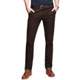 thumbnail image 1 of Pantalones a juego para hombre, delgados y cónicos, parte delantera plana, marrón oscuro 34, 1 of 6