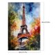 thumbnail image 2 of Kit de pintura por números sobre lienzo, arte al óleo artesanal, Torre Eiffel, París, Francia, arte 40x60cm, 2 of 9