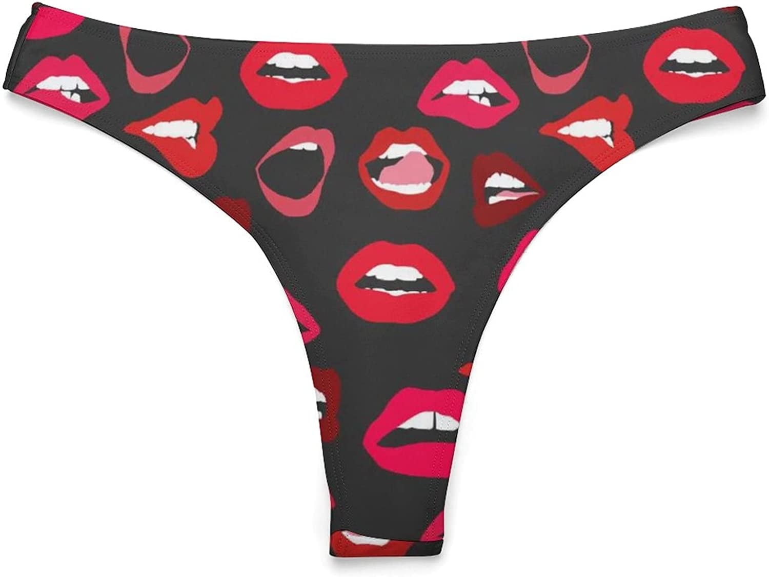 Kiss Me Lips Women's Sexy G-String Underwear T-Back Thongs Panties
