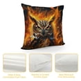 thumbnail image 4 of Orinice Owl Flames Fantasy Graphic Decorative Cushion Throw Pillow Cover for Home Couch Living Room Sofa Square Pillowcase 1PC 18x18in, 4 of 5