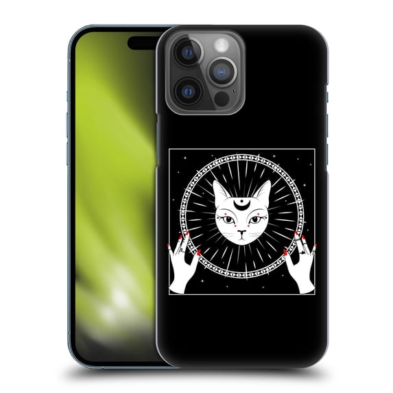 Head Case Designs Officially Licensed Haroulita Magick - Tarot - Mystical Cat And Moon Hard Back Case Compatible with Apple iPhone 14 Pro Max