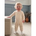 thumbnail image 5 of RUINIXCW Newborn Baby Girl Hospital Going Home Outfit Knit Sweater Romper Infant Girls Spring Fall Winter Clothes Solid Eyelet Long Sleeve Jumpsuit, 5 of 10