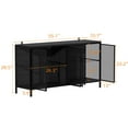 thumbnail image 6 of KULAGAGA 3-Color LED Light Storage Cabinet with Glass Shelves & 4 Compartments, Modern Sideboard Buffet with Solid Metal Legs for Living Room and Dining Room, Black, 6 of 8