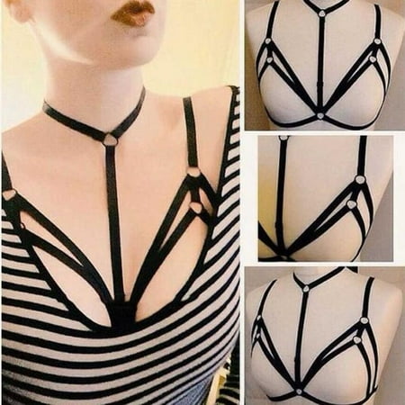 

Bessbest New Intimates Women Bustier Harness Cage Strappy Bra Alluring Elastic Bra Bra Hollow Out