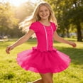 thumbnail image 6 of Edvintorg Girls Tutu Dress Tulle Stretchy Crew Neck Short Sleeve Princess Dresses Kids Clothes Girls Size 3-13, 6 of 9